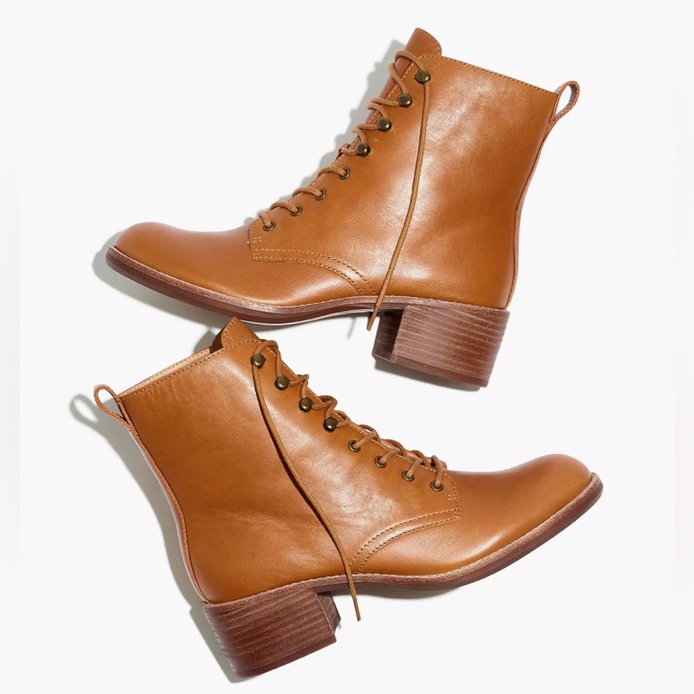 Madewell lace up boots. Patti. Size 8.5 worn once. Brown leather.